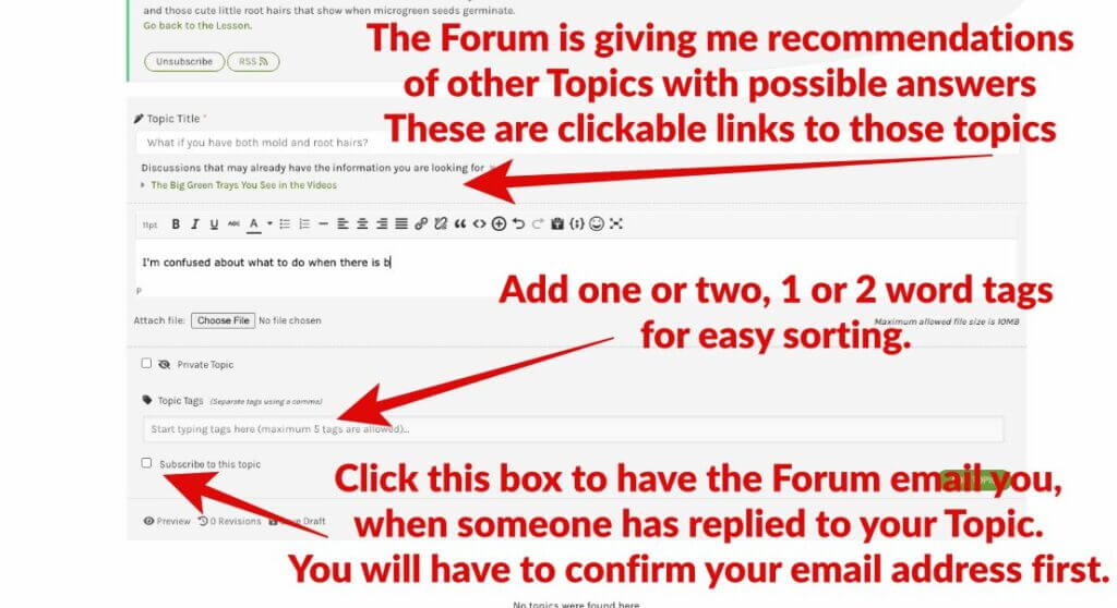 How to use Home Microgreens Forums
