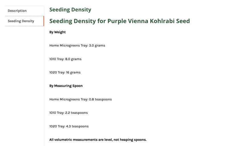Kohlrabi seeding density